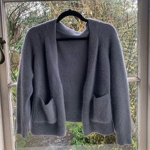 Light blue fuzzy cardigan
